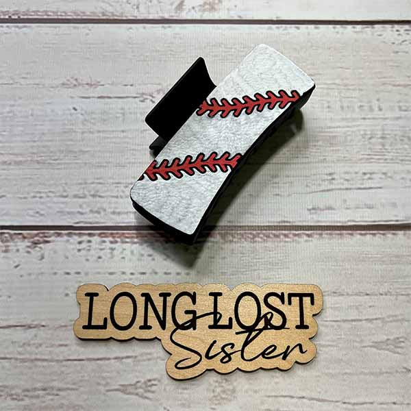 Baseball Hand Painted Hair Claw Clip long lost sister boutique