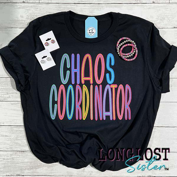 Chaos Coordinator Black Short Sleeve T-shirt long lost sister boutique