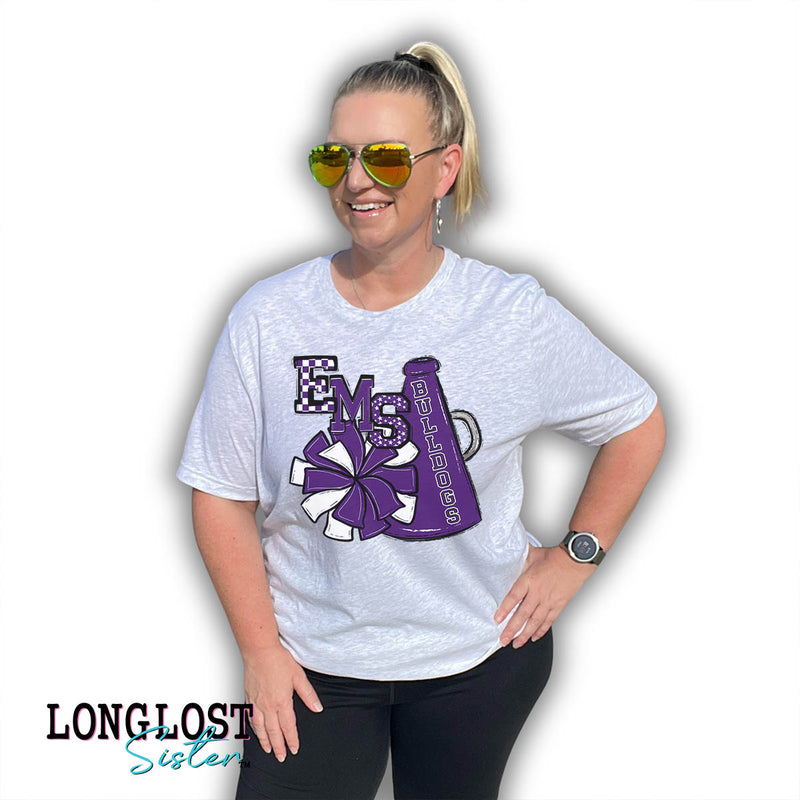 Cheer Sporty Megaphone Custom Graphic Tee | Long Lost Sister Boutique