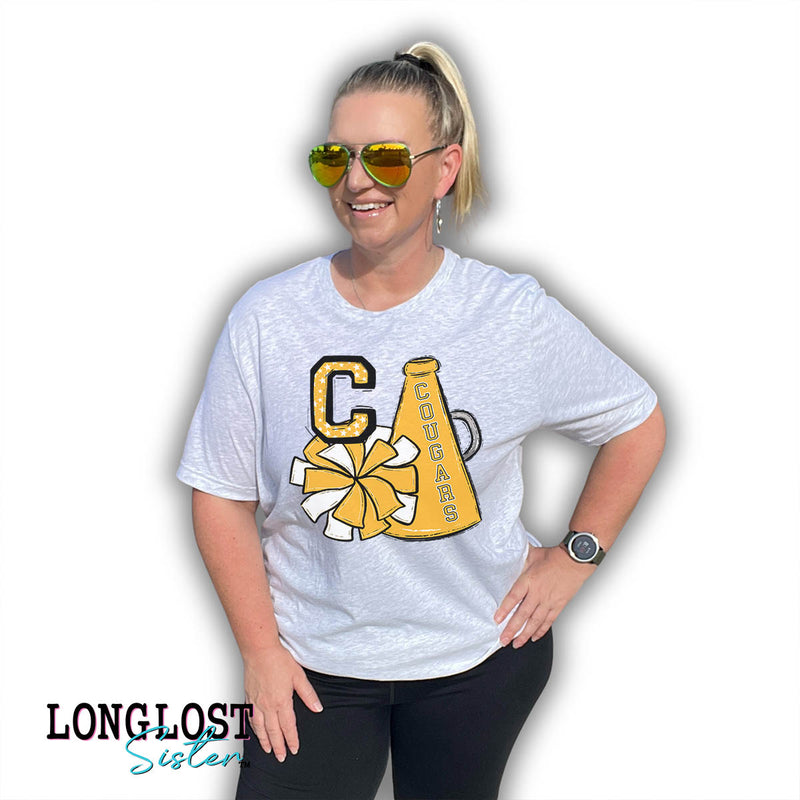 Cheer Sporty Megaphone Custom Graphic Tee | Long Lost Sister Boutique