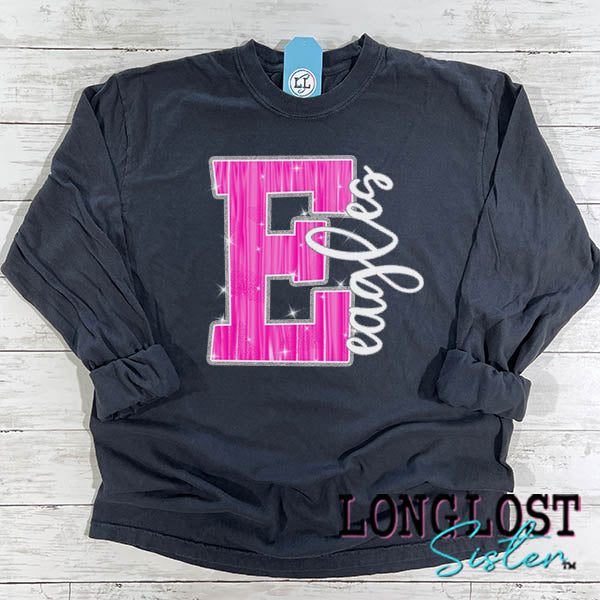 Eagles Hot Pink Sparkle Long Sleeve T-shirt long lost sister boutique