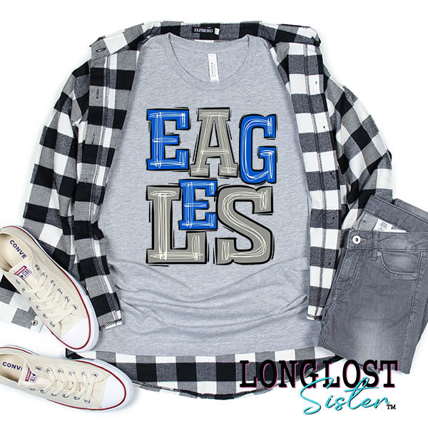 Eagles Blue Grey Short Sleeve T-shirt