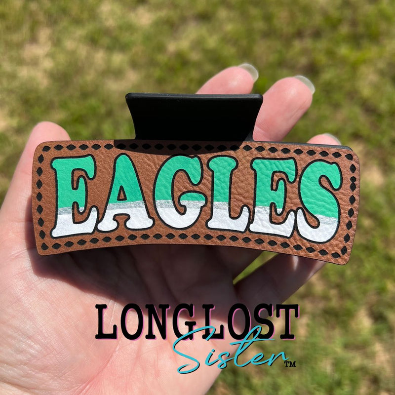 Eagles Hand Painted Hair Claw Clip long lost sister boutique