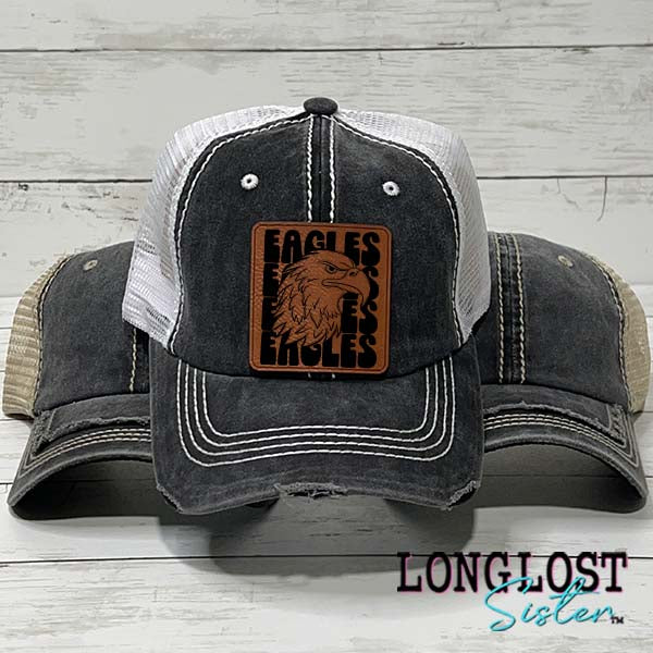 Eagles Stacked Mascot Distressed Ball Cap long lost sister boutique