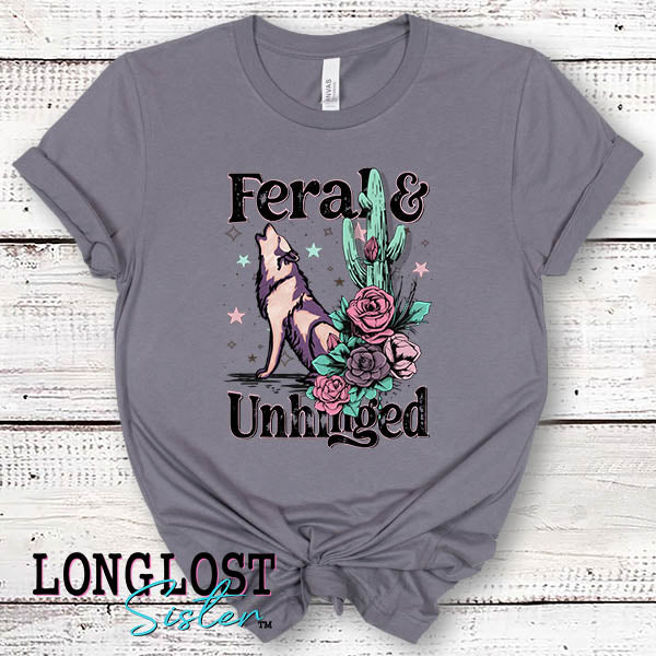 Feral & Unhinged Storm Grey Short Sleeve T-shirt