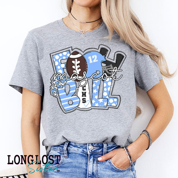 Personalized Football Word Art Spirit Wear Graphic Tee