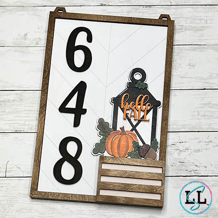 Hello Fall Lantern Pumpkin Interchangeable for Address Plaque