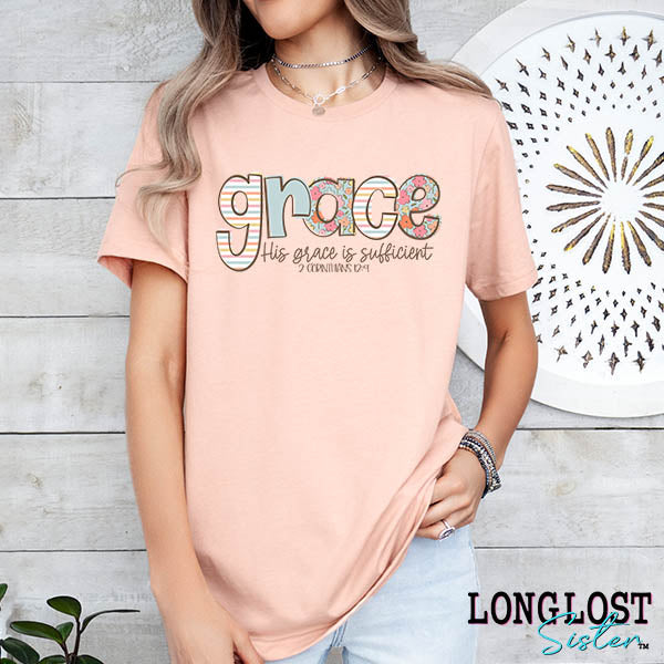 His Grace is Sufficient Short Sleeve T-shirt