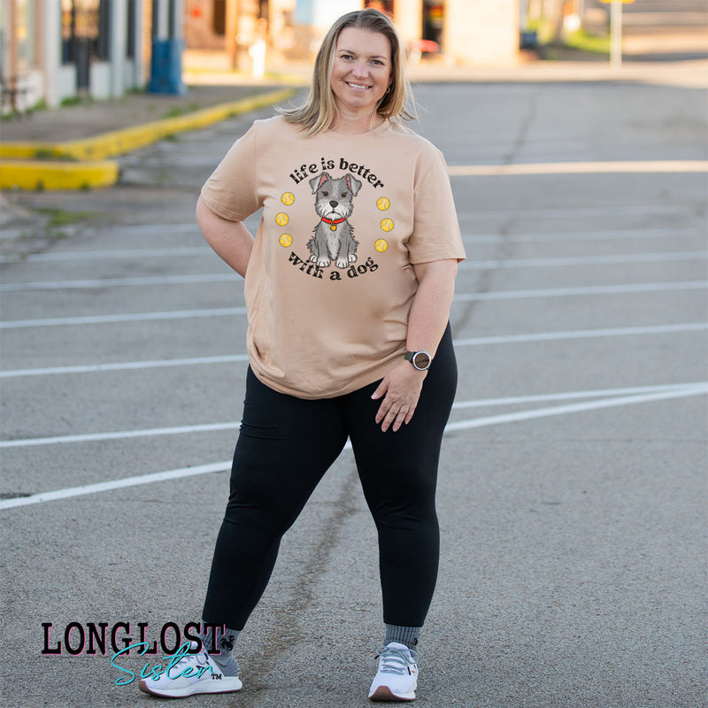 Life Is Better With A Dog Schnauzer Graphic Tee