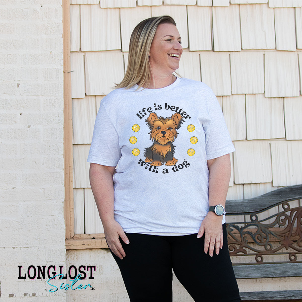 Life Is Better With A Dog Yorkie Graphic Tee