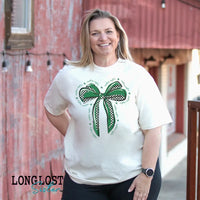 Coquette Mascot Team Color Checker Bow Graphic Tee | Long Lost Sister Boutique