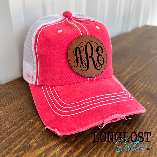 Personalized Monogram Distressed Ball Cap long lost sister boutique
