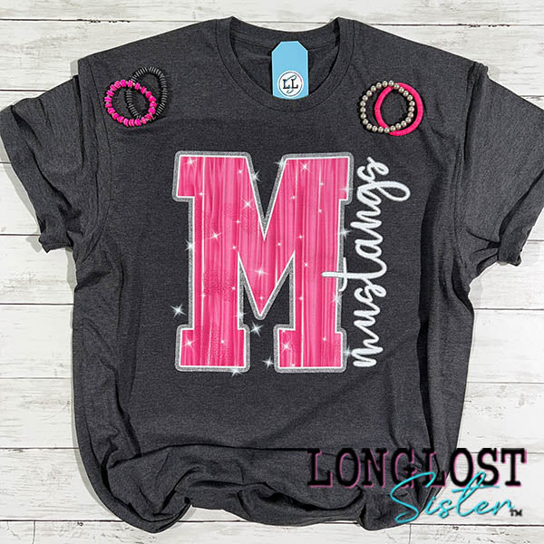 Mustangs Hot Pink Sparkle Spirit T-Shirt long lost sister boutique