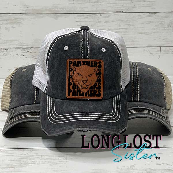 Panthers Stacked Mascot Distressed Ball Cap