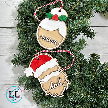 Santa & Mrs. Claus Personalized Christmas Ornament
