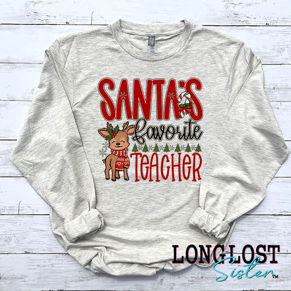 Santa's Favorite Personalized Long Sleeve T-shirt