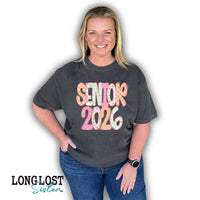 Senior 2026 Pink & Orange Graphic Tee | Long Lost Sister Boutique