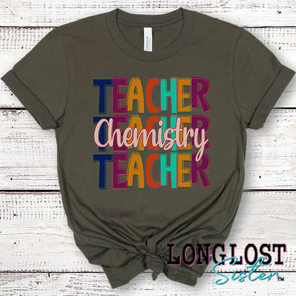 Teacher Stitched Occupation Short Sleeve T-shirt Personlized long lost sister boutique