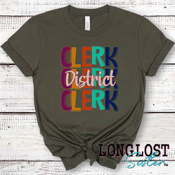 Clerk Stitched Occupation Short Sleeve T-shirt Personalized long lost sister boutique