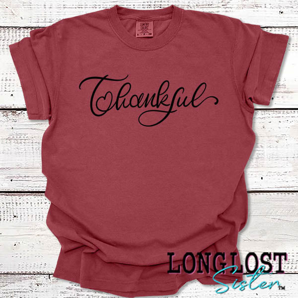 Thankful Hand Lettered Short Sleeve T-shirt long lost sister boutique