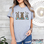 Turquoise Tail Western Bunnies Short Sleeve T-shirt