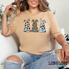 Turquoise Tail Western Bunnies Short Sleeve T-shirt