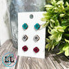 Aztec Southwest Hand Painted Wood Stud Earrings