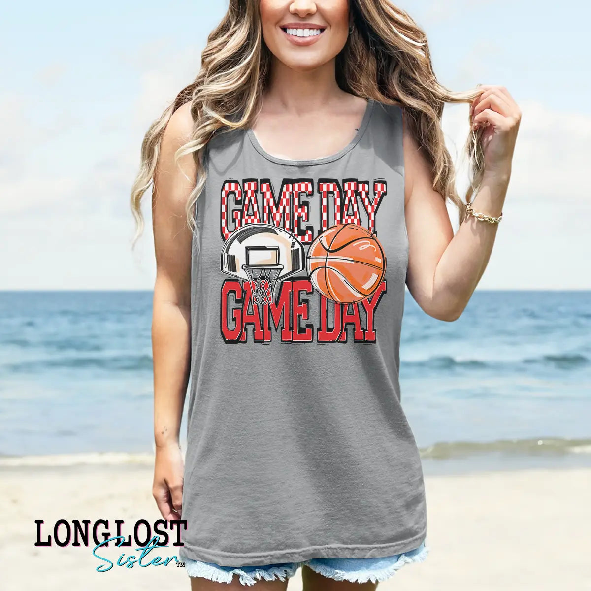Basketball Game Day Graphic Tank Top | Long Lost Sister Boutique