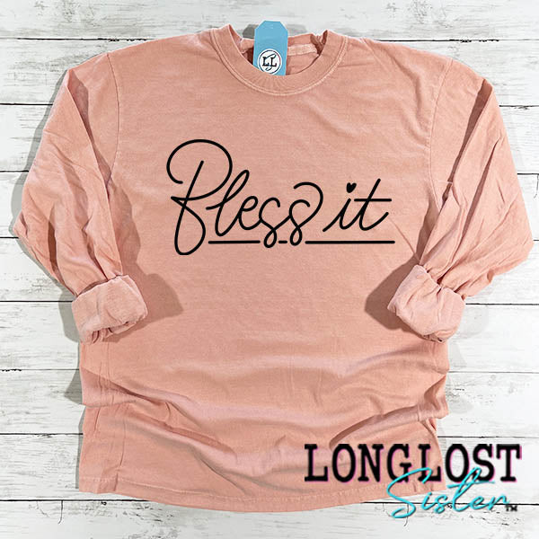 Bless It Long Sleeve T-shirt Peachy long lost sister boutique