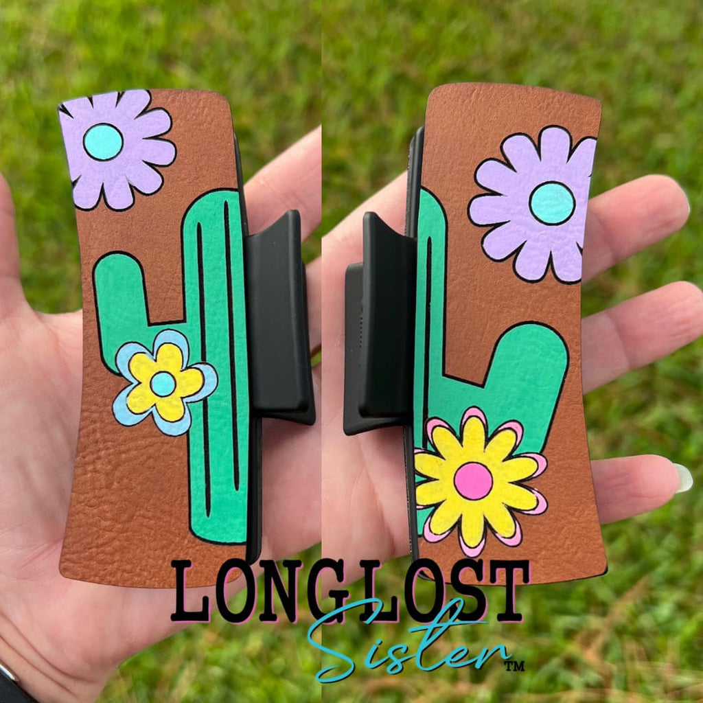 Cactus Flowers Hand Painted Hair Claw Clip long lost sister boutique