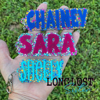 Confetti Name Keychain Bag Tag *Personalized *
