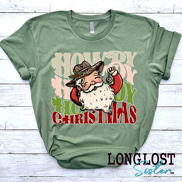 Howdy Christmas Cowboy Santa Short Sleeve T-shirt