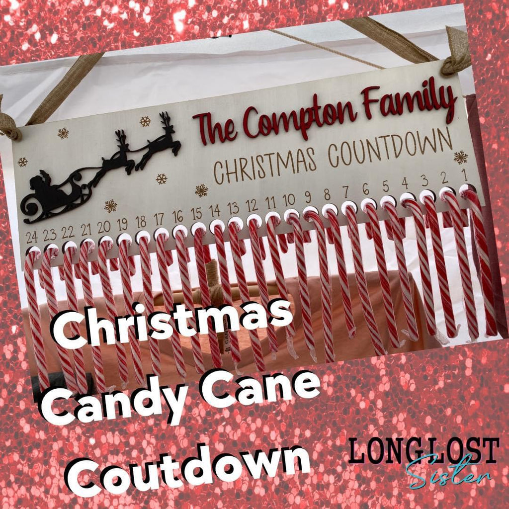 Personalized Candy Cane Christmas Countdown Advent Calendar