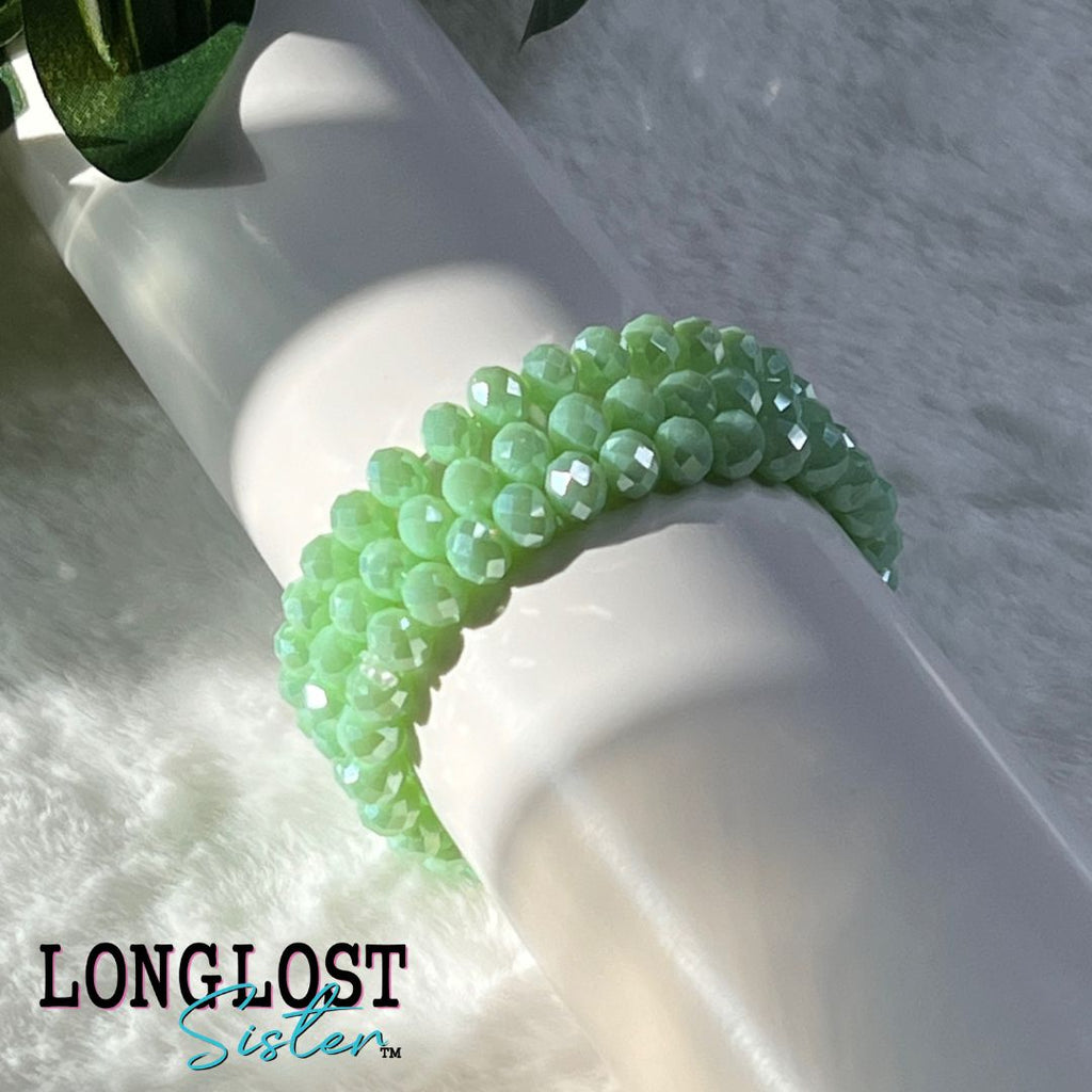 Light Green Glass Bead Stretch Bracelet long lost sister boutique