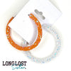 Orange and White Iridescent Glitter Hoop Earrings long lost sister boutique