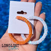 Orange and White Iridescent Glitter Hoop Earrings long lost sister boutique