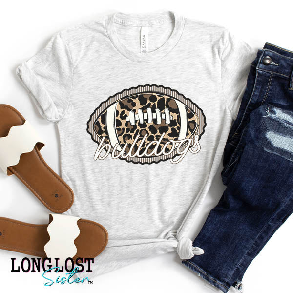 Preppy Leopard Football with Mascot Kids T-shirt | Long Lost Sister Boutique