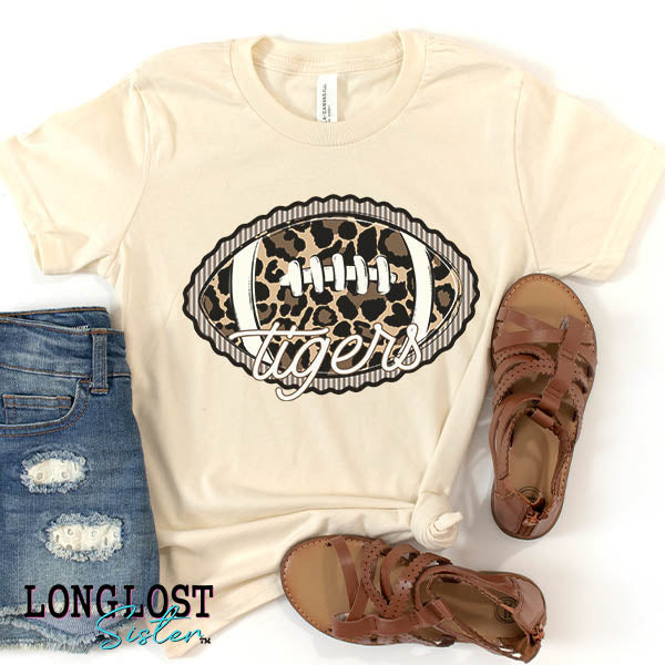 Preppy Leopard Football with Mascot Kids T-shirt | Long Lost Sister Boutique