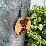 Stacked Pumpkin Teardrop Wood Dangle Earrings