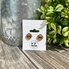 Reindeer Engraved Wood Stud Earrings
