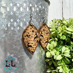 Reindeer Stained Wood Dangle Earrings