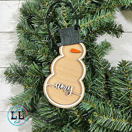 Snowman Personalized Christmas Ornament