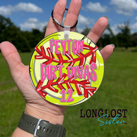 Personalized Softball Sporty Keychain Bag Tag | Long Lost Sister Boutique
