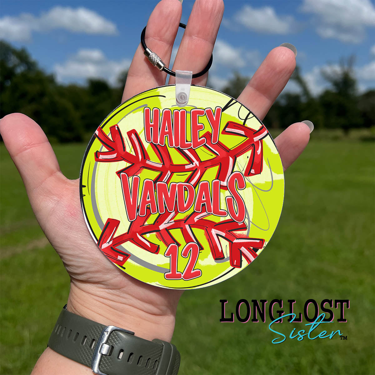 Personalized Softball Sporty Keychain Bag Tag | Long Lost Sister Boutique