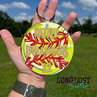 Personalized Softball Sporty Keychain Bag Tag | Long Lost Sister Boutique