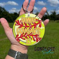 Personalized Softball Sporty Keychain Bag Tag | Long Lost Sister Boutique