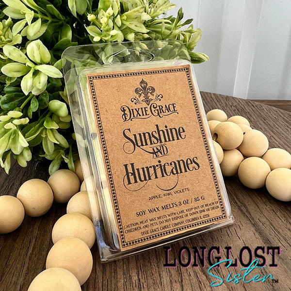 sunshine and hurricanes wax melt apple kiwi violets scent long lost sister boutique