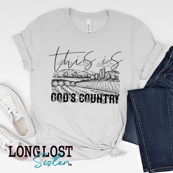 This is God's Country on Silver Short Sleeve T-shirt