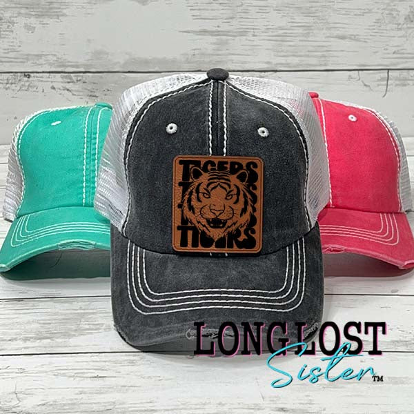 Tigers Stacked Mascot Distressed Ball Cap long lost sister boutique