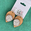 Volleyball Hand Painted Wood Dangle Earrings